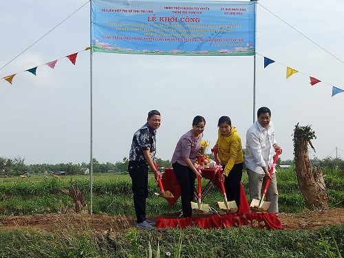 Khởi công xây dựng cầu giao thông nông thôn Bình An 2 tại xã Long Hữu