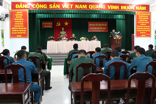 Bộ chỉ huy Quân sự tỉnh Trà Vinh tổ chức đối thoại dân chủ 6 tháng cuối năm 2022 tại thị xã Duyên Hải